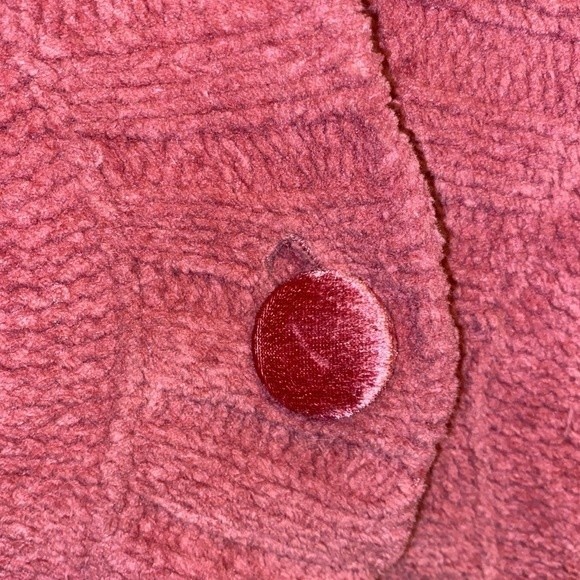 J Jill Sweater Cardigan Chenille Pink chunky loose cable knit size L - Picture 10 of 14